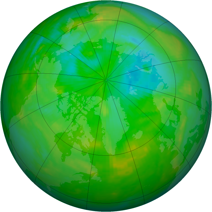 Arctic ozone map for 03 August 1981